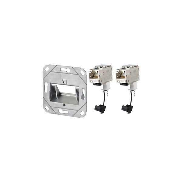 METZ CONNECT Anschlussdose 2-Port Set UP C6A 270° Jack TN-C6A-Kmod-2UP0-270